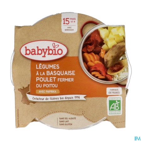 BABYBIO ASS LEGUM/POULET BASQ 260G