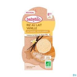 BABYBIO RIZ AU LAIT VANILLE 2X100G