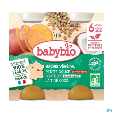 BABYBIO MENU PATATE/LENTIL 2X200G