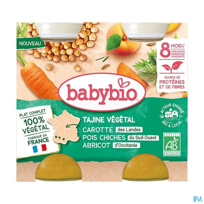 BABYBIO MENU BOULGH/ABRICOT 2X200G