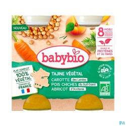 BABYBIO MENU BOULGH/ABRICOT 2X200G