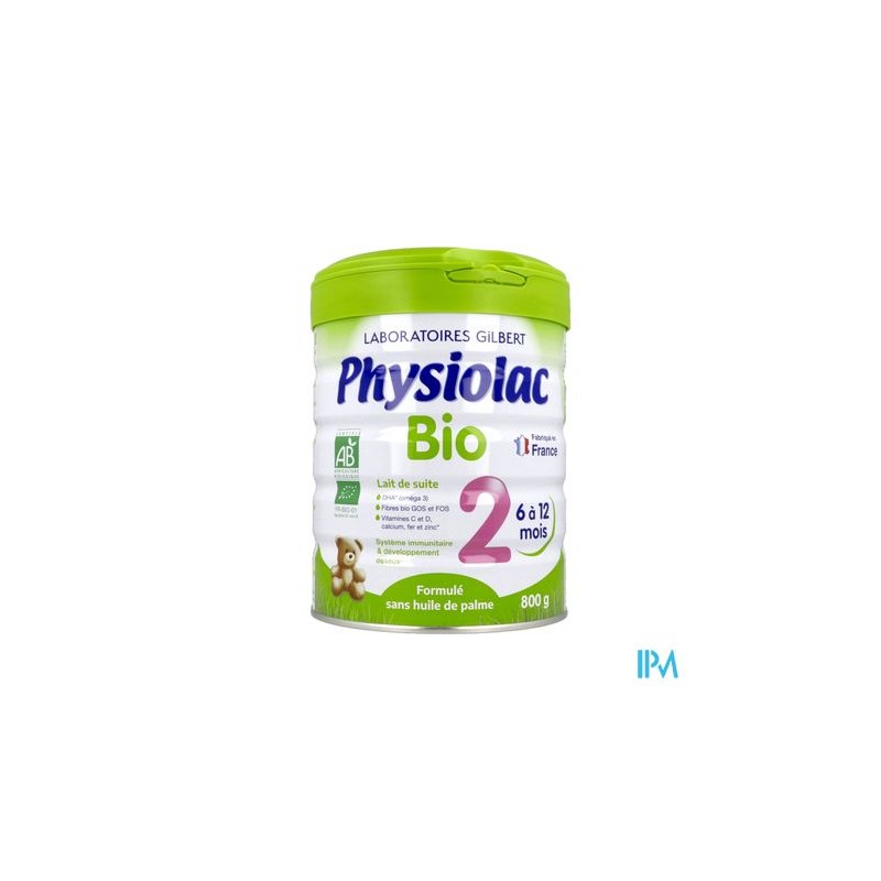 Physiolac BIO 2ème Âge – Lait de Croissance 6-12 Mois – 800g