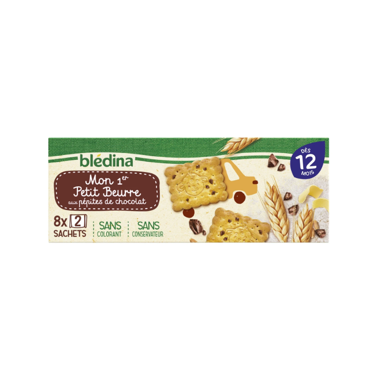 BLEDINA Biscuits Bébé dès 12 mois Petit beurre pépites chocolat