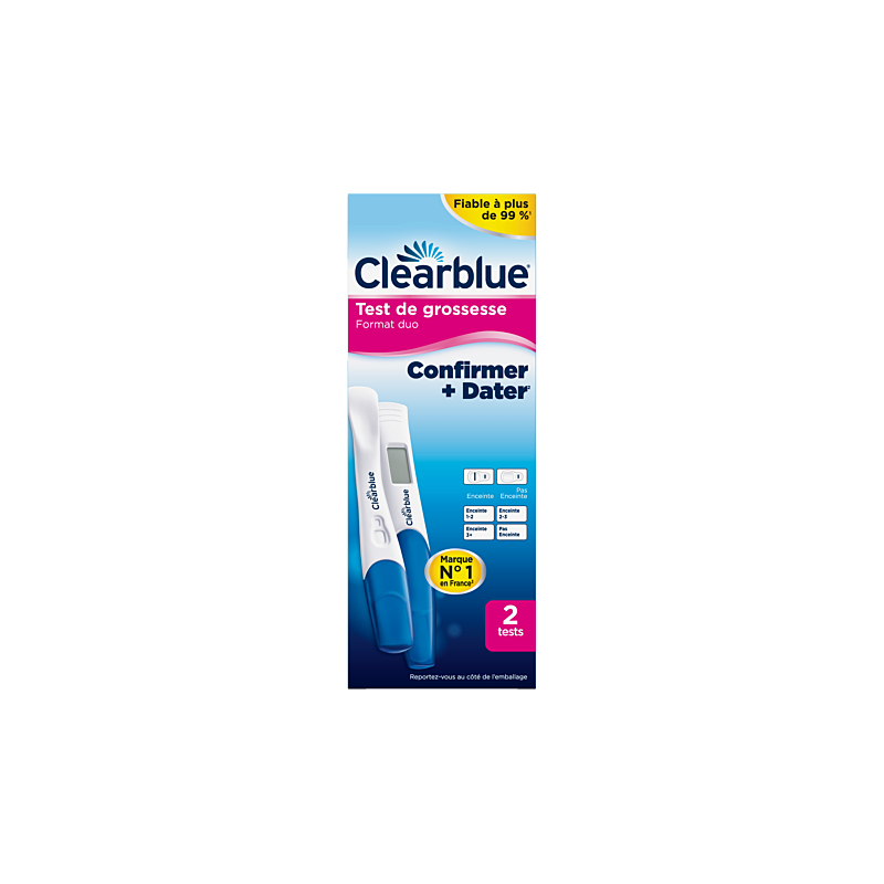 Clearblue test de grossesse duo format