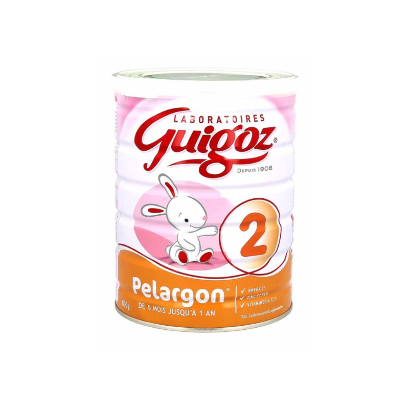 Guigoz Pelargon 2, Lait de suite 6-12 mois, boite de 800g