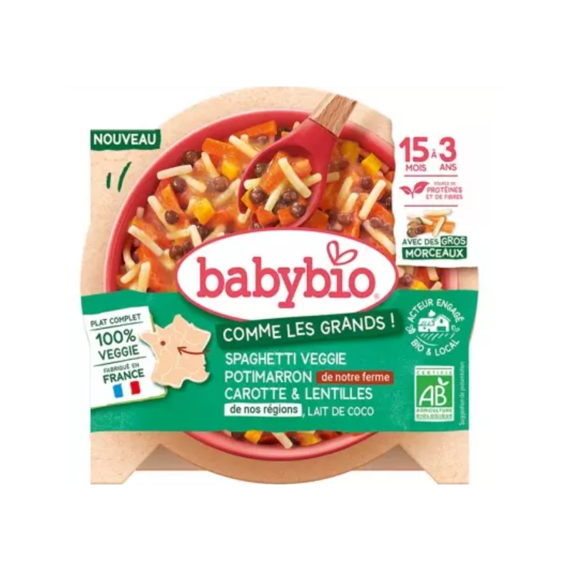 Spaghetti Veggie Potimarron Lentilles & Carotte Lait de Coco 200 g