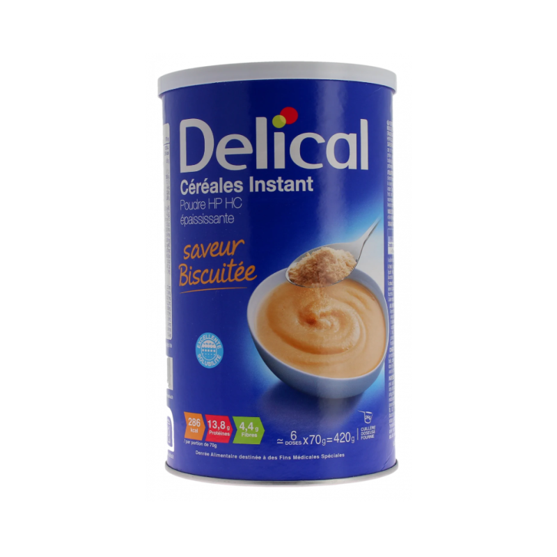 Céréales Instant saveur biscuitée Delical - pot de 420g