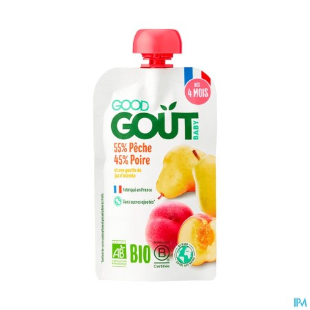 GOODGOUT POIRE PECHE GOURDE 120G