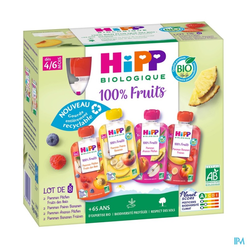 HIPP COMPOTE M PACK 4-6M GOUR90G 8