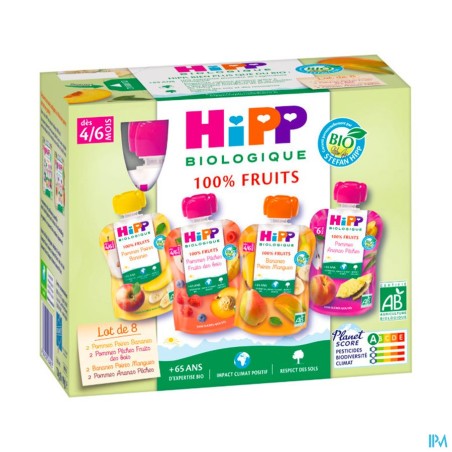 HIPP COMPOTE M PACK +6M GOUR90G 8