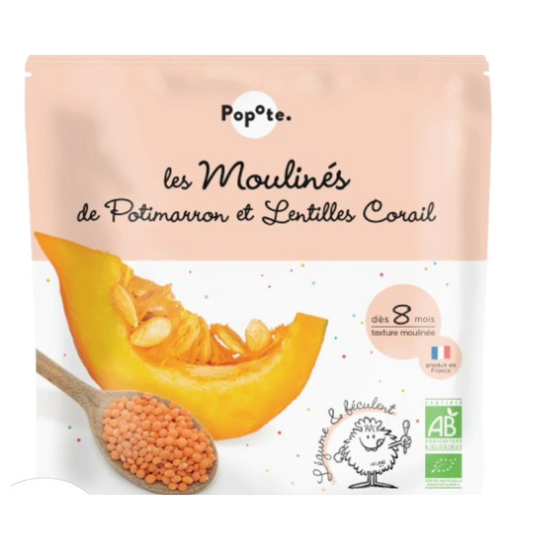 POPOTE LES MOULINÉS Lentilles & Potimarron +8 mois - 180g