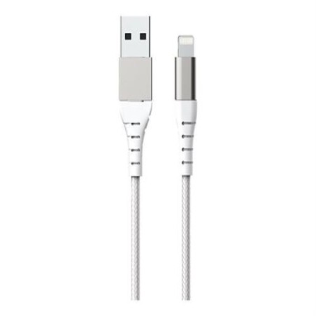 Force Power - USB-kabel - USB (M) Naar Lightning (M) - 2.4 a - 1.2 M - Versterkte Kabel - Wit