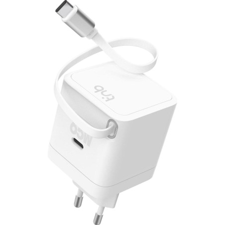 T'nB Chargeur Secteur Gan 1x USB-C 65w Avec Câble (Blanc) (65W), Caricatore USB, Bianco