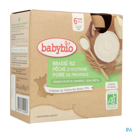 BABYBIO GOURD RIZ PECHE/POIR 4X85G