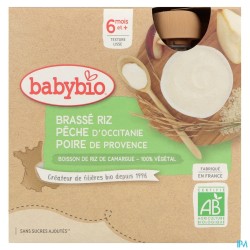 BABYBIO GOURD RIZ PECHE/POIR 4X85G