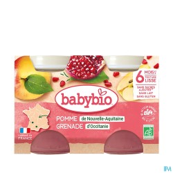BABYBIO POMME/GRENADE POT 2X130G