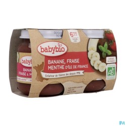 BABYBIO BANANE/FRAISE MENTH 2X130G