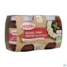 BABYBIO BANANE/FRAISE MENTH 2X130G