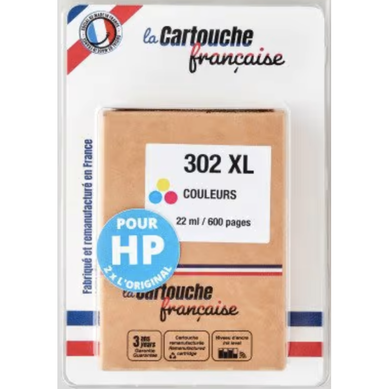 Cartouche d'encre - COMPATIBLE - HP 302XL COULEURS