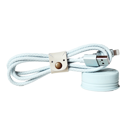 Câble Yello Koko finition tréssé 1mètre - sky