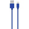 Câble USB A/Lightning 1m 2.4A Bleu WOW
