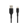 Câble Belkin tressé boost charge 1M Noir