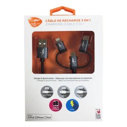 Câble de recharge Mobility Lab USB 3-en-1 vers Micro USB