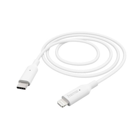 Câble de charge, USB-C - Lightning, 1 m, blanc