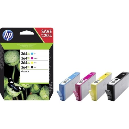 Packs de cartouches d'encre HP 364 XL Noir + Couleurs