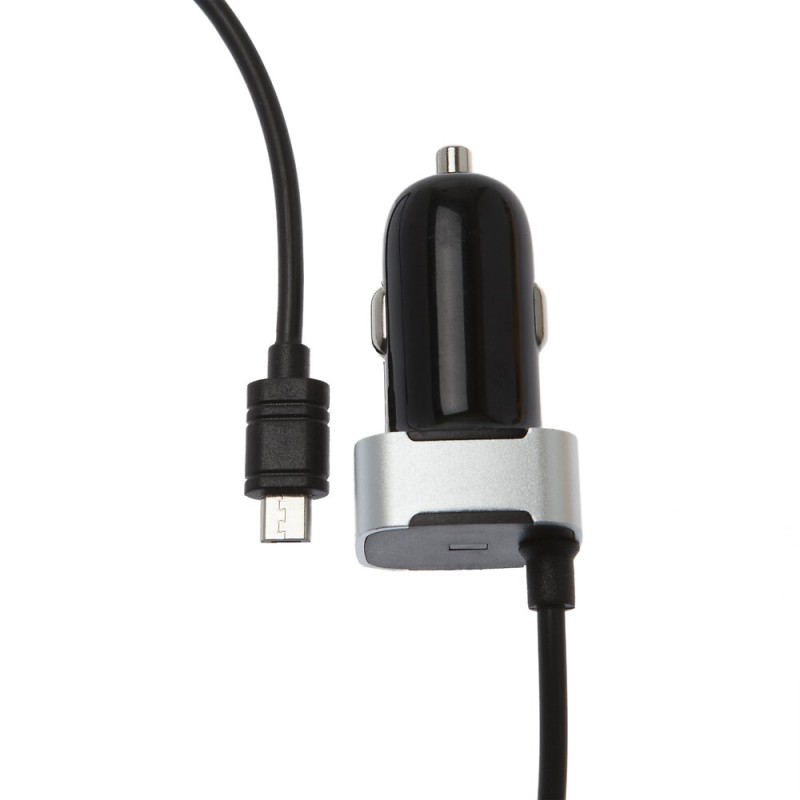 CHARGEUR ALLUME CIGARE MICRO USB INTEGRE / 2.4A 1M NOIR