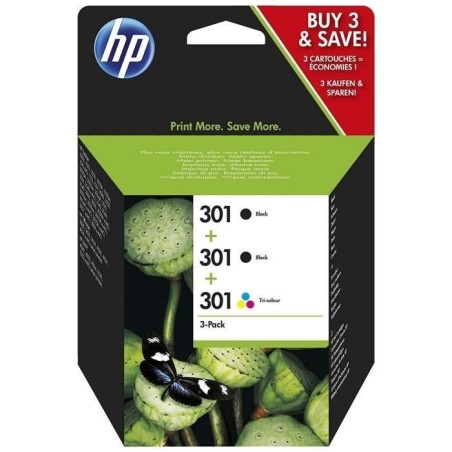 Pack Cartouches d'encre HP 301 Noir + Couleurs