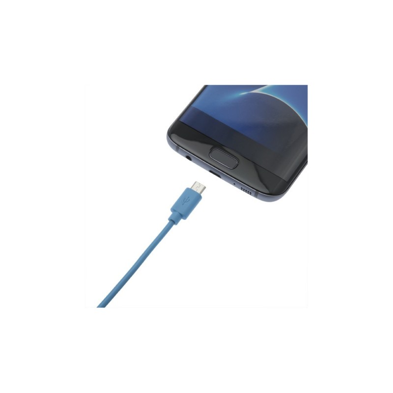 CABLE MICRO USB BLEU 1M