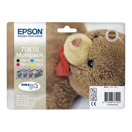 Pack cartouches d'encre Epson Nounours T0615 Noir + Couleurs
