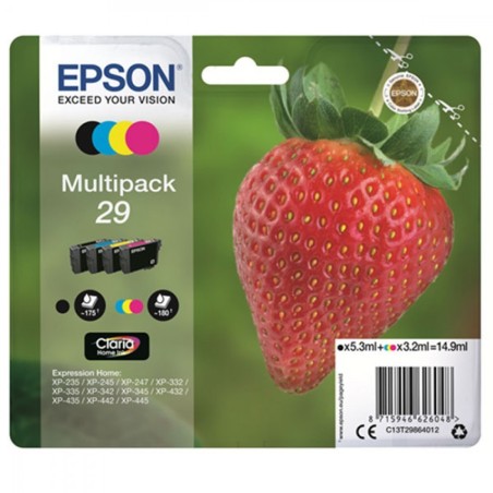Pack cartouches d'encre 29 Epson Fraise Couleurs