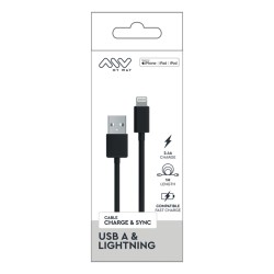 CÂBLE USB LIGHNING NOIR