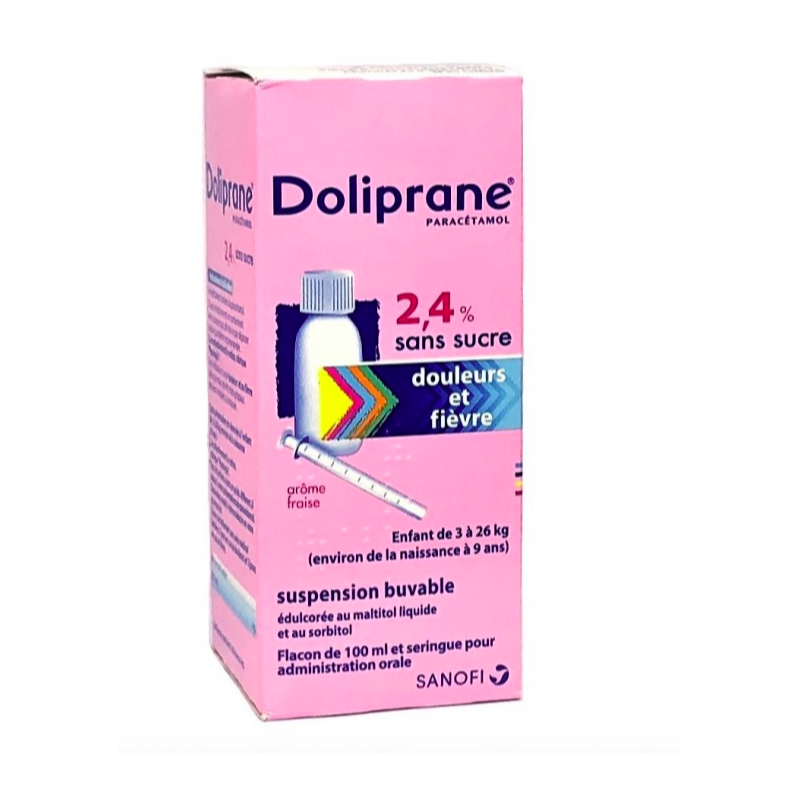 DOLIPRANE 2,4% SUSP BUV SANS SUCRE FL/100ML