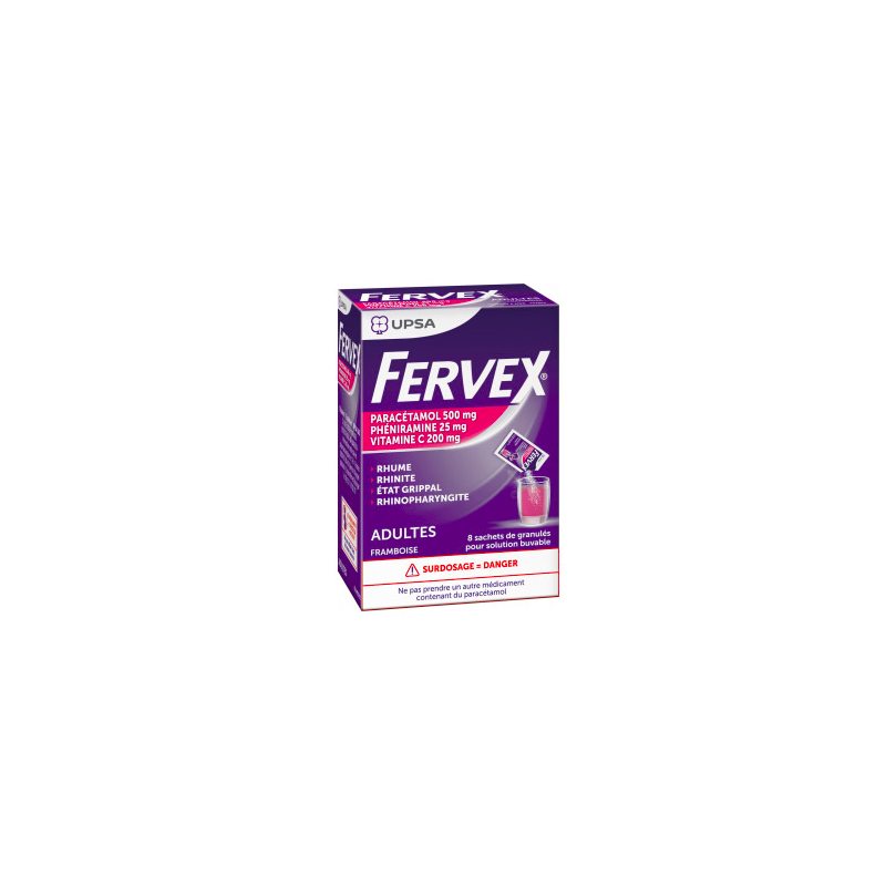 FERVEX FRAMBOISE Adultes 8 SACHETS