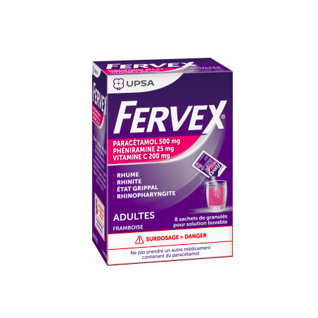 FERVEX FRAMBOISE Adultes 8 SACHETS