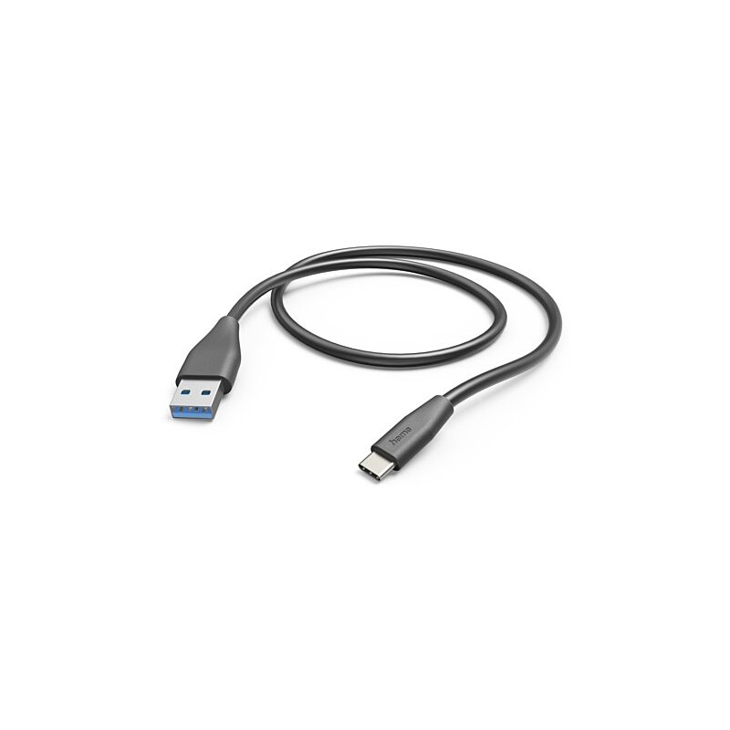 Câble USB A / USB C - 1,5 m - Noir - Hama