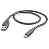 Câble USB A / USB C - 1,5 m - Noir - Hama