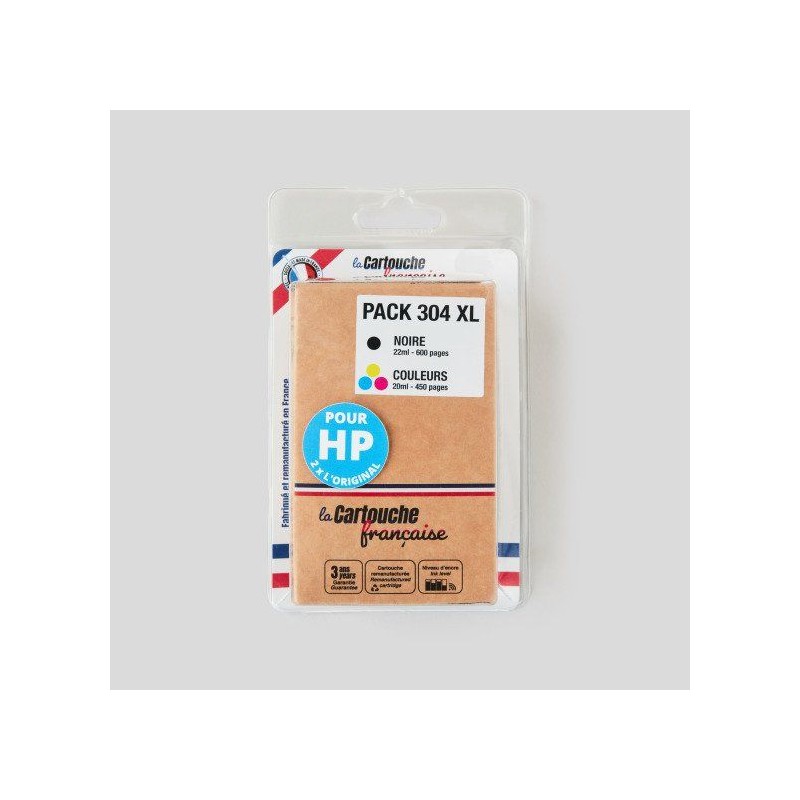 La cartouche Française - HP 304XL - Pack Noir + Couleurs