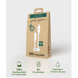 CABLE USBC/C 1,2 M ECO BLANC