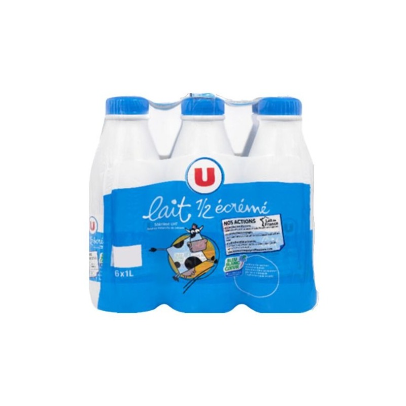 Lait UHT demi-écrémé Bleu Blanc Coeur - U - 6 x 1 l