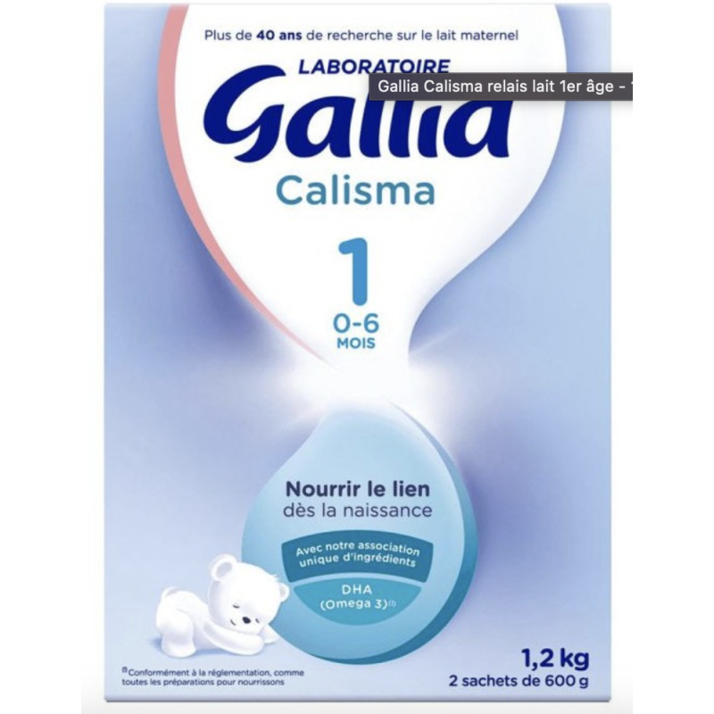 GALLIA CALISMA 1 - Boîte/1.2kg (2 Sachets de 600g) - Lait en Poudre 1er Age de 0 à 6 mois