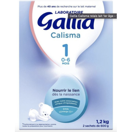 GALLIA CALISMA 1 - Boîte/1.2kg (2 Sachets de 600g) - Lait en Poudre 1er Age de 0 à 6 mois