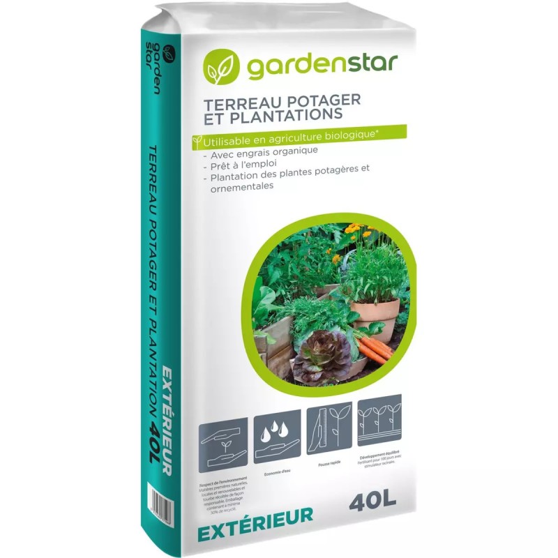 Terreau Potager et Plantation UAB 40L - GARDENSTAR
