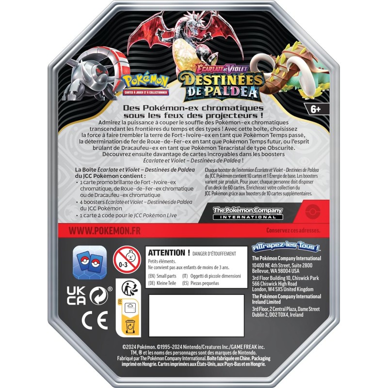 Cartes Pokémon Pokébox Roue-de-Fer - Destinées de Paldea - Écarlate & Violet - Marque Pokémon