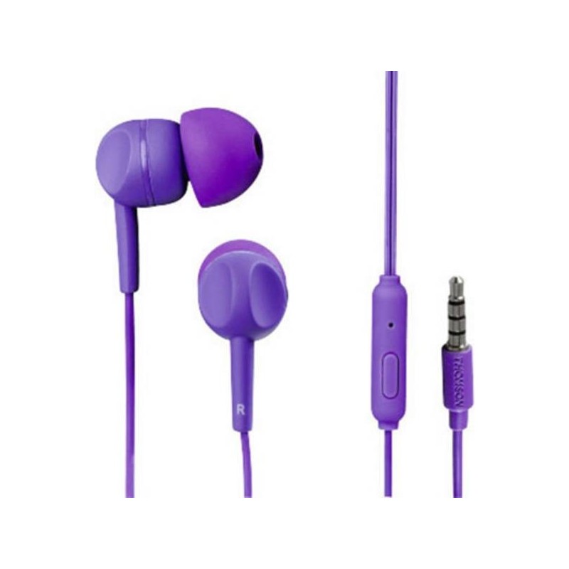 Écouteurs intra-auriculaires Thomson volume réglable, micro-casque lilas