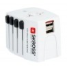 Adaptateur secteur de voyage universel + 2 USB SKROSS