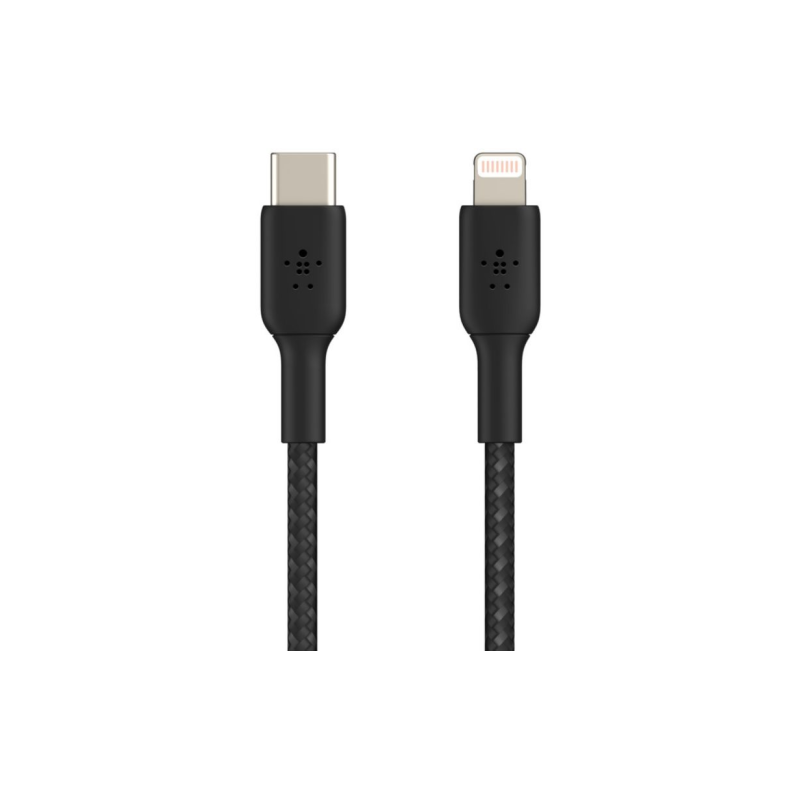 Câble Lightning/USB-C Belkin USB-C 1m tressé noir